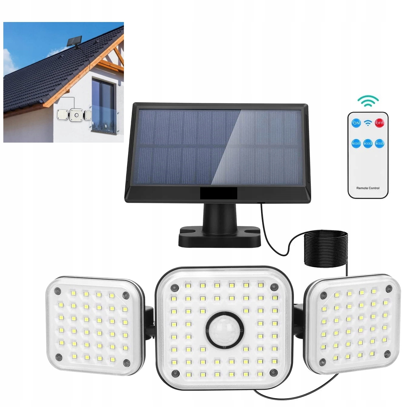 Solárna lampa s MOTION SENZOROM halogénovým LED svetlometom 15W IP66